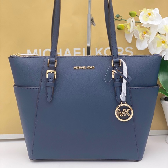 Michael Kors Handbags - Michael KORS Charlotte Tote Shoulder Bag Navy